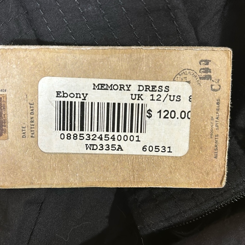 NWT Vintage ALLSAINTS little black dress
